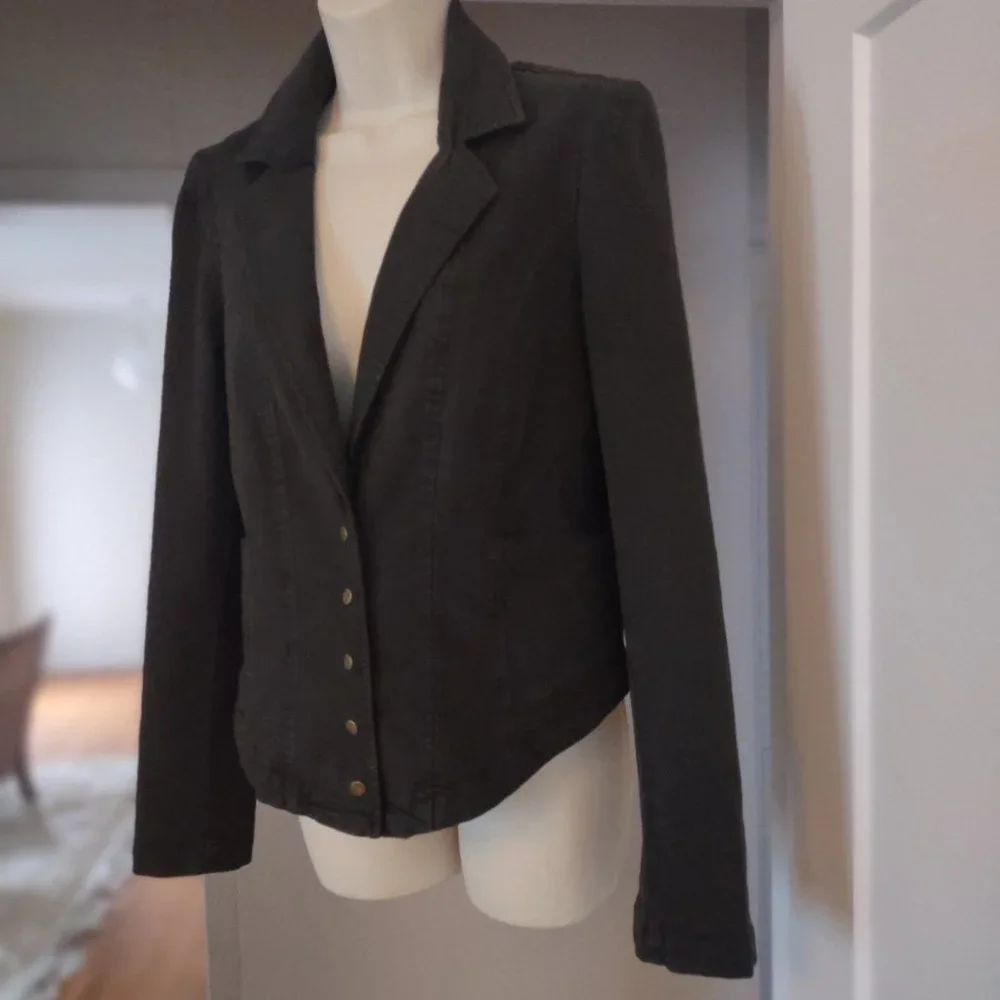 ANTHROPOLOGIE Structured Button Front Blazer Olive Green NWT - Size 12 - Picture 5 of 16